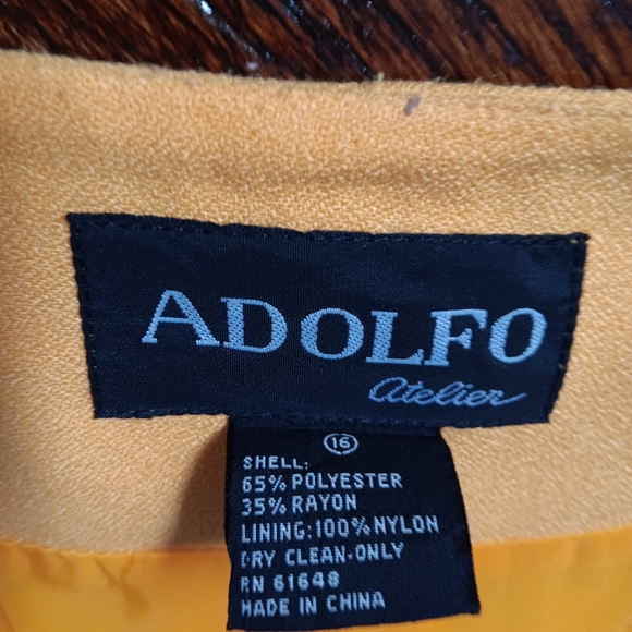 Vintage Yellow Adolfo Blazer W 16 - Picture 3 of 5